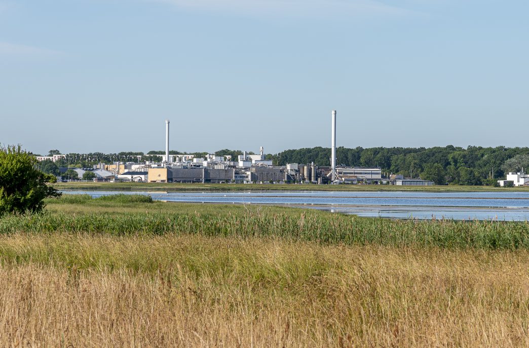 Haldor Topsoe catalyzer factory in peaceful surroundings at Roskilde firth, Frederikssund, June 30, 2022