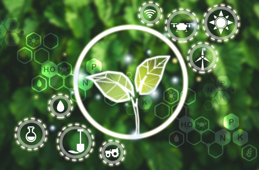 Modern agriculture concept with connected icons related to smart agriculture  modern technology concept, cultivating ecological agricultural using innovative technologies.