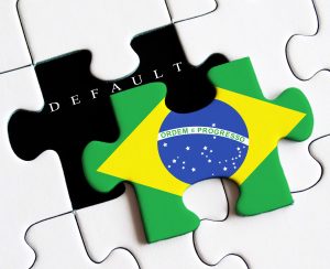 Brazilian flag on missing puzzle.Crisis and recession impact in Brazil