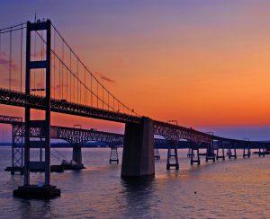 Bridge over Chesapeake Bay at Dawn